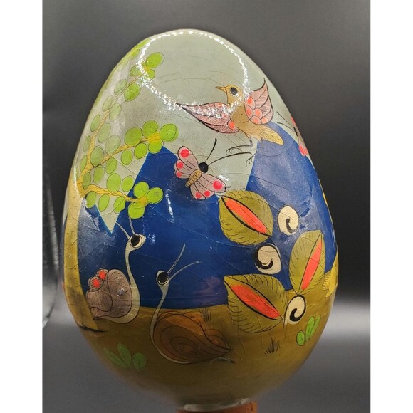 GLOWS* Tonala Mexico papier-mâché egg by‎ Mateo Ser-Mel - Picture 3 of 10